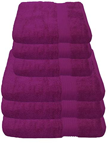 Julie Julsen 6 TLG Handtuchset 3 Badetücher 3 Handtücher Reine Baumwolle über 30 Farben Fuchsia