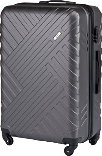 Xonic Design Reisekoffer - Hartschalen-Koffer mit 360° Leichtlauf-Rollen - hochwertiger Trolley mit Zahlenschloss in M-L-XL oder Set(Dunkelgrau, XL)