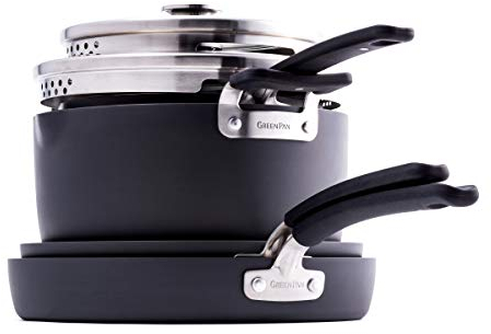 GreenPan Levels Non-Stick 6 Piece Cookware Set, PFAS Free Grey