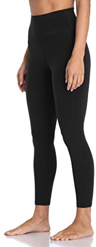 Colorfulkoala Sportleggings für Damen High Waist Leggins 7/8 Blickdicht Scrunch Bauchweg Sporthose Yogahose, Schwarz, L