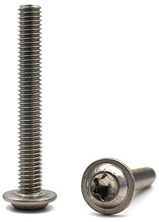 Vite a testa bombata con flangia e testa esagonale interna/Torx (ISR, TX) secondo la norma: ISO 7380-2 - Vite a flangia a testa piatta in acciaio inox A2 V2A, filettatura totale (M5 x 25 mm, 10 pezzi)
