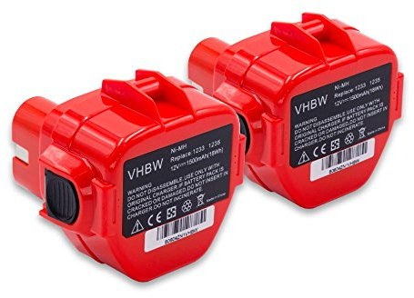 vhbw 2X Akku Ersatz für Makita 1220, 1222, 1233, 1234, 1235, 1235F, 1250, 192536-4, 192597-4 für Elektrowerkzeug (1500mAh NiMH 12V)