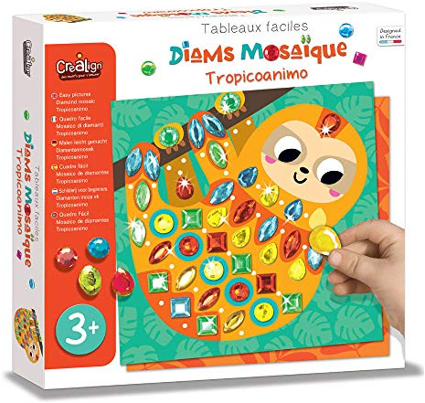 Créa Lign' – Bastelset – Mosaik-Diamanten Tropicoanimo – ab 3 Jahren – CL170, mehrfarbig