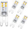 Ampoule LED G9 2W blanc chaud 2700k équivalent 10W 20W ampoules halogènes, angle de faisceau 360 °, non dimmable, non clignotant, prise G9 à deux broches, lampe à économie d'énergie, pack de 5