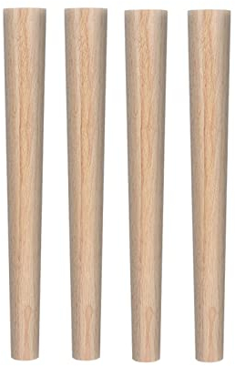 4Pcs Sofafuss Ersatz Tischbeine Badezimmer Schrankfuß,Konische Möbelbeine aus Massivem Holz,mit Montagehardware,Klarlack Auftragen,Wasserdicht Sockelfüße (70cm/27.6in)