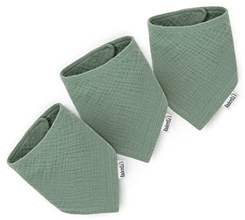 Räuberella® Baby-Dreieckstuch I 3er-Set I Musselin-Spucktuch-Baby aus 100% Bio-Baumwolle I Bezauberndes Sabberlätzchen 0-18 Monate I Waschbares Halstuch-Kinder I größenverstellbar & saugfähig