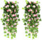 NIBESSER Fiori Finti Pendenti da Esterno Gloria Mattutina Fiori Artificiali Cadenti da Interno Pianta Finta per Decorazioni 2 Pezzi per Matrimonio Giardino Parete Balcone, Rosa Chiaro