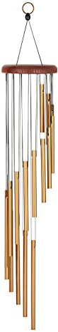 Sonic Energy Spiral Chime – 73 cm, Bronze – Metallisches Windspiel mit 16 Klangstäben – Dekoration für Innen- und Außenbereich (SC29B)