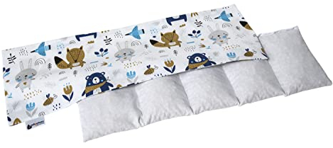 Medi Partners Kirschkernkissen 60x20cm 800g 100% Baumwolle 5 kammern Körnerkissen groß Öko Natur Wärmekissen Kältetherapie abnehmbarer Bezug (Boho Animals)