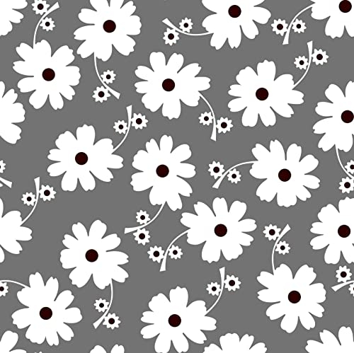 HEKO PANELS Stoff Oxford Wasserdichte Meterware CanvasPolyester Stoff Zum Nähen Nähstoffe Möbelstoffe Dekostoffe Handwerken Wasserabweisend Blickdicht Blumen Grau Anthrazit 100 x 155 cm