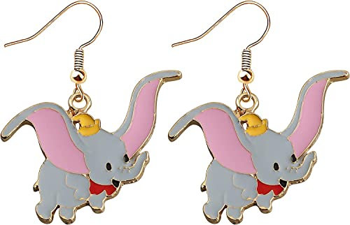 KUIYAI Dumbo Elefanten-Ohrring, Elefanten-Schmuck, Elefantenliebhaber, Geschenk für Mädchen, Tochter, Metall