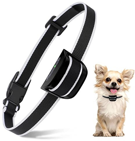 HZK Collier Anti-Aboiement pour Petits Chiens, Collier Anti Aboiement Rechargeable pour Le Dressage des Chiens avec 7 Modes de Sensibilité et Vibration Sonore, Noir