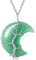 XIANNVXI Grüner Aventurin Halskette Damen Silber Kette Kristalle Mondsichel Ketten Anhänger Kristall Kette Baum des Lebens Natürliche Energie Edelsteine Schmuck Frauen Geschenk