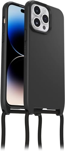 OtterBox React Necklace Hülle mit MagSafe für iPhone 14 Pro Max, ultraschlanke, schützende Hülle mit Verstellbarer und Abnehmbarer Handykette, Getestet nach Militärstandard, Schwarz