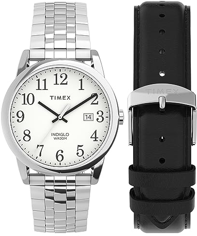 Timex Easy Reader Classic TWG063200 Armbanduhr, für Herren, 38 mm, Edelstahlband