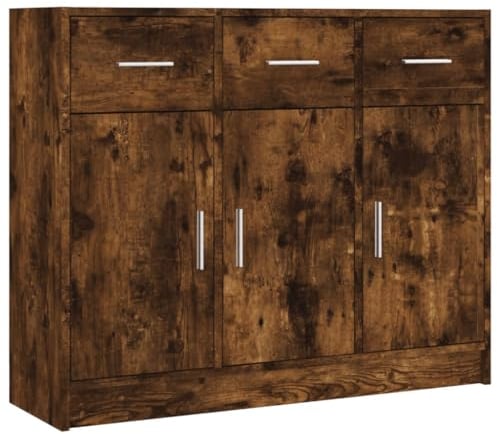vidaXL Sideboard, Kommode mit viel Stauraum, Mehrzweckschrank Schrank mit Türen Schubladen, Beistellschrank Anrichte Wohnzimmer, Räuchereiche Holzwerkstoff