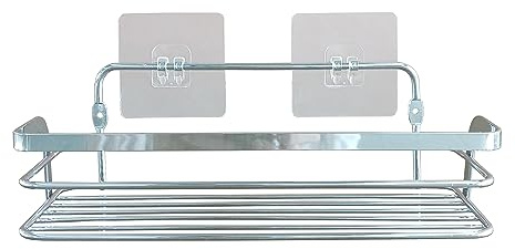 douceur d'intérieur, Panier de Douche (26,4 x 10,5 x 8,5 cm) Filaire Premium Chrome, Métal