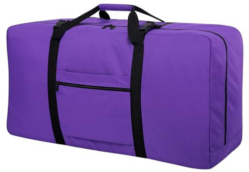 Extra Große Reisetasche 110L Reisetasche Leichte Gepäcktasche Tragetasche für Camping Sport Fitnessraum Wochenende (Lila)