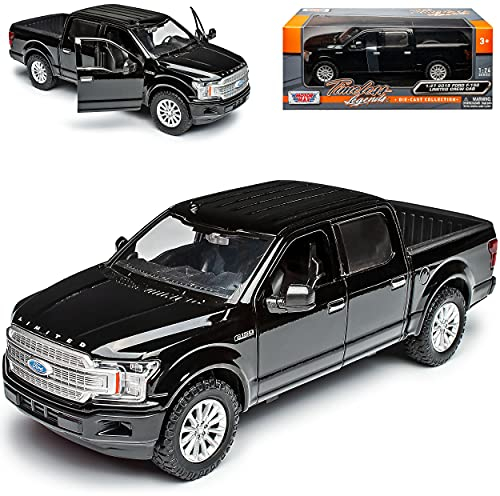 Motormax Ford F*150 Limited Crew Cap Schwarz Pick-Up 13. Generation 2014-2020 1/27 1/24 Modell Auto mit individiuellem Wunschkennzeichen