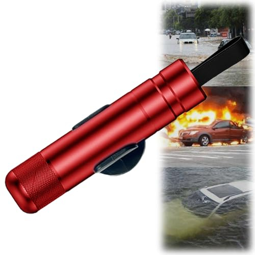 Safehammer, Safehammer Glass Breaker, Safehammer Car Window Breaker, Multi-Functional Car Escape Tools (red)