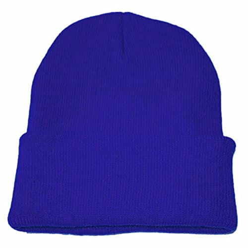 UnoSheng Fendt Cap Kinder Warmer Slouchy-Hut, der Unisex-Hip-Winter-Hop-Ski-Baseballmützen strickt Fahrrad Cap Winter (Blue, One Size)