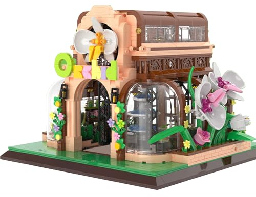 Hallisun Orchid Greenhouse Building Block Set, Orchid Plant Mini Block Model Kit, Orchid Flowers Shop Botanical Collection Block for 8+ Kids Teens to Build, Modular Orchid House Toy Gift (2183 Pcs)
