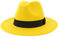 Herren & Frauen breite Mütze mit Gürtelschnalle Verstellbare Outback-Hüte Baseball Cap Herren Blau (Yellow, One Size)