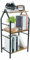 Bücherregal, 3 Etagen, industrielles kleines Bücherregal, Metall, schmales Bücherregal, Bücherregal, Bücheraufbewahrung, Organizer für Wohnzimmer, Schlafzimmer und Heimbüro, rustikales Braun