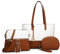 Miss Lulu Damen Handtasche Henkeltasche 3 Stück Sets, große Shopper Tote Bag, Umhängetasche mit Quaste Geldbörse mit verstellbare Schulterrie