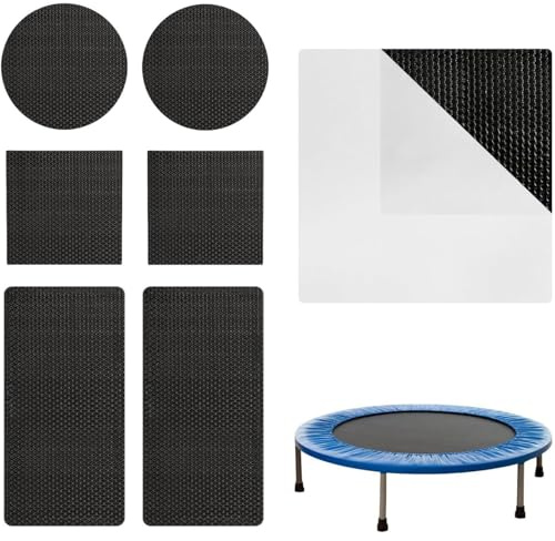 yupeuooe Trampolin Reparaturset Sprungtuch, 6 Stück Trampolin Flicken Reparaturset, Flicken Selbstklebend Stoff, Nylon Reparatur Patches Selbstklebende Für Löcher Oder Risse