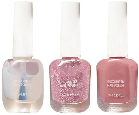 3Pack Nail Polish Set Peel off Nail Polish Quick Dry No Baking Water Based Safe Nail Polish High Shine Clear Nail Polish for Women Girls