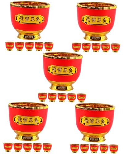 FRCOLOR 5 Set Coppa Del Budda Ciotola Per Offerte Di Coppa Delle Offerte Piatto Tazza Tazza Coppa Offerta Decorativa Ciotola Rituale Plastica 6 Pezzi * 5