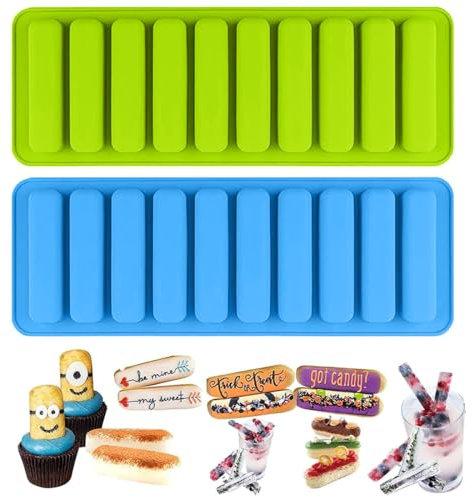 JEYORZY Lot de 2 moules à céréales, Moule à barres de céréales, Pour barres énergétiques, Moule à céréales, Moule en silicone, Moule à barres de chocolat, moules rectangulaires en silicone en forme