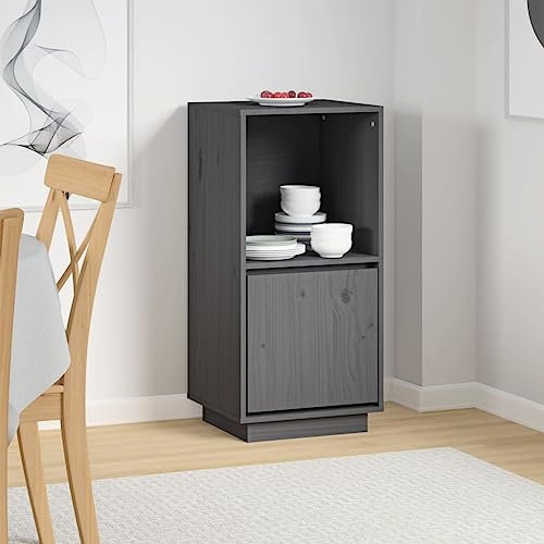 GCHDHAPB Home Schränke & Lagerung, Buffets & Kommoden, Sideboard Grau 38x35x80 cm Kiefer Massivholz
