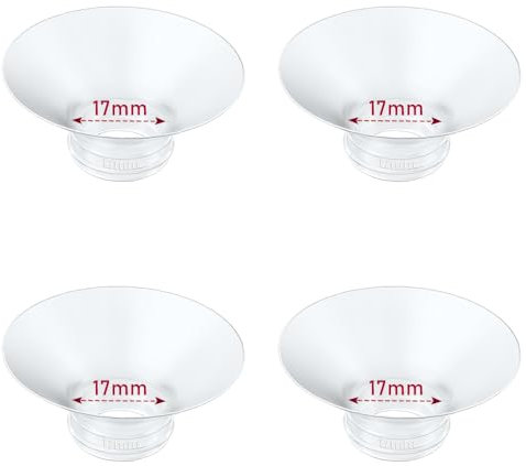 4pcs Flange Insert 17mm Compatible with Compatible with Momcozy M9/M6/M5/S12 Pro/V1 Pro/V2 Pro,for Spectra/Medela/MomMed/eufy/Lansinoh/Elvie Breast Pump,Replace for Momcozy Parts
