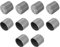 sourcing map 10pcs Rubber End Caps 33mm ID Vinyl Round End Cap Cover Screw Thread Protector Light Grey