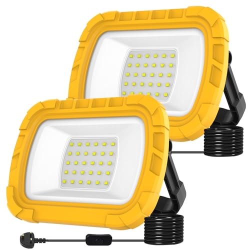 T-SUN 30W LED Work Light Garage Lights with Hook, 1000LM Job Site Light