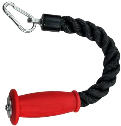 GOEDCH Trizeps Seil mit Rutschfesten Griffen: Nylon Trizepsseil Einhand mit Karabiner, Premium Trizepsseil Kabelzug für Fitness,Trizeps Training, Muskelaufbau, Fitnessstudio Oder zu Hause