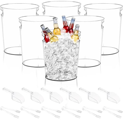 6er Set Getränkekühler aus Acryl, 4 L Durchsichtige Eiskübel für Party