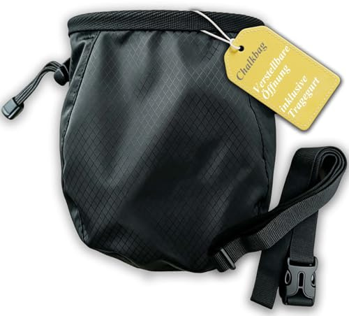 Chalkbag, 16,5 x 12,7 x 6,8 cm, Sorgfältig für Kletterbegeisterte Entworfenes Chalk Bouldern, Kletterfans （schwarz）