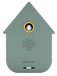 Karlsson Modern Kuckucksgeräuschbox - Bewegungssensor Vogelgeräuschbox - Zeitgenössisches Hausdesign - Einstellbare Lautstärke - Neugierige Hausdekoration – 11,5 cm (Dschungel Grün)