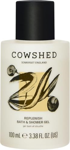 Cowshed Bath & Shower Gel 100ml, Grapefruit & Vetiver | Replenish Travel Size Body Wash For Women, Sulphate & Silicone Free, Travel Size Toiletries