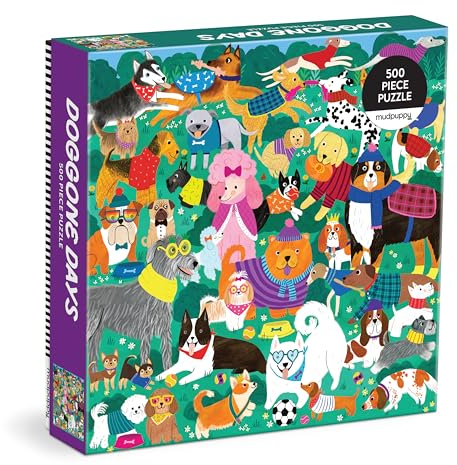 Mudpuppy Doggone Days – 500 Piece Family Puzzle with Colorful and Fun Illustrations of A Busy Dog Park Scene for Children Ages 8 and Up