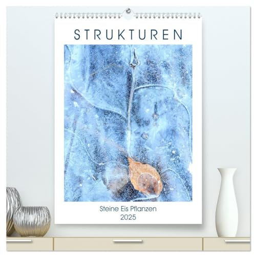 Strukturen - Steine, Eis, Pflanzen (hochwertiger Premium Wandkalender 2025 DIN A2 hoch), Kunstdruck in Hochglanz