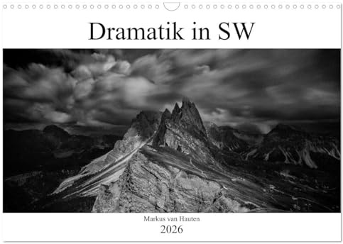 Dramatik in SW (Wandkalender 2026 DIN A3 quer), CALVENDO Monatskalender: 12 eindrucksvolle Motive mit dramatischer Zeichnung der Natur (CALVENDO Orte)