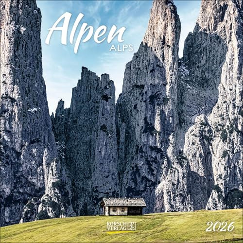 Alpen 2026: Broschürenkalender mit Ferienterminen. Format: 30 x 30 cm