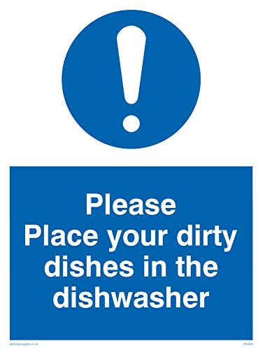 Viking Signs MV5504-A5P-1M Please Place Your Dirty Dishes In The Dishwasher Sign, 1 mm Semi-Rigid Plastic, 200 mm H x 150 mm W