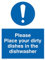 Viking Signs MV5504-A5P-1M Please Place Your Dirty Dishes In The Dishwasher Sign, 1 mm Semi-Rigid Plastic, 200 mm H x 150 mm W