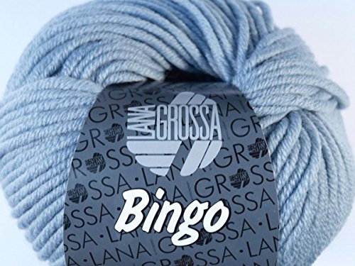 LANA GROSSA Bingo | Extrafeine Merinowolle waschmaschinenfest und filzfrei | Handstrickgarn aus 100% Schurwolle (Merino extrafein) | 50g Wolle zum Stricken & Häkeln | 80m Garn FB 190