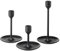 IKEA FULLTALIG Kerzenhalter, 3er-Set, pulverbeschichtet, schwarz, Aluminium, Kerzenhalter für Stabkerzen, Tisch, romantisch, für Hochzeit, Geburtstag, Abendessen, Zuhause und Bar, dekorativ (Keine